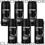 6 X LYNX Deodorant Body Spray Men's Fragrance FROZEN PEAR & CEDARWOOD BLACK 150m