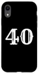 iPhone XR Number 40 in white large bold American west style font Case