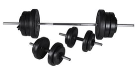 Kit de barre d haltere et 2 halteres 60 5 kg fitness musculation