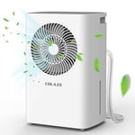 COLAZE 12L/Day Dehumidifiers for Home Damp Basement, Compressor-Type Dehumidifiers for Drying Clothes Laundry Dry, Large Dehumidifier with Drain Hose, Humidity Control, 24 H Timer, 2L Bucket