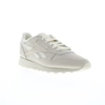 Reebok Classic Leather Womens Beige Leather Lace Up Lifestyle Trainers Shoes