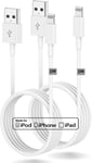 Lot De 2 Câbles De Charge Usb De 3 M, Certifiés Apple, Câble Lightning Pour Iphone, Câble De Charge Original Pour Iphone 14 Plus/13 Pro Max/12 Mini/11 Pro/6 Plus/5s/Se, Ipad