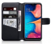 Mobilväska Samsung Galaxy A20e Äkta Läder Svart