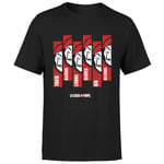 Money Heist Multi Mask Men's T-Shirt - Black - XXL - Black