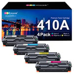 GPC Image 410A Compatible Toners pour HP CF410A CF410X 410A 410X Cartouches de Toner pour HP Color Laserjet Pro MFP M477fdw M477fnw M477fdn M452nw M377dw M452dn M452dw M477 M452(4 Pack)