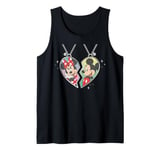 Disney Mickey and Minnie Mouse Love Heart Necklace Matching Tank Top