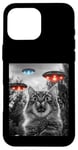 Coque pour iPhone 16 Pro Max Maine Coon Cat Selfie avec Alien OVNI Homme, Femme, Enfant