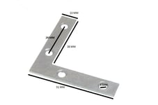 Flat Corner Brace Bracket 50mm X 12.5mm X 1.8mm 4mm Hole BZP Pack Of 25