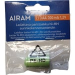 Airam Akku NiMH-akkuparisto Solar- tuotteille, 2/3 AA, 300 mAh, 1 kpl