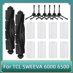 Rullborste, sidoborste och HEPA-filter till TCL Sweeva 6000 6500 robotdammsugare (Set A)