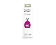 Joseph Joseph Eco IW9 Recycled Bin Liners, Kitchen/Bathroom Waste Bags, Tie Tape Drawstring, Extra Strong, 20-Pack, 10L, Grey