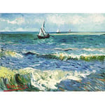 Vincent Van Gogh Zeegezicht Bij Les Saintes Maries De La Mer Art Print Canvas Premium Wall Decor Poster Mural