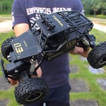 GRTVF 1:14 Alloy Remote Control Car, 2.4GHz Radio Controlled Off Road Truck 4WD Rechargeable Electric Monster Buggy 7.8km/h High Speed Desert Climbing Chariot for Kids Age 3+ (Color : Black)