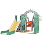 Toboggan et balançoire pour bébé Toboggan autoportant pour Enfant Centre d'activités pour Aire de Jeux Ensemble de Jeux intérieur extérieur Toboggan Long Equipement de Jeux (Tower Green)