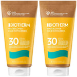 BIOTHERM WATERLOVER Crème Solaire Visage Anti-Âge SPF30 2x50 ml