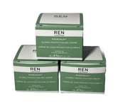 3 X REN Evercalm Global Protection Day Cream Sensitive Skin Vegan 15ml (45ml)