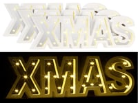 3 miroirs décoratifs lumineux sans fil "XMAS" avec fonction minuteur - Lunartec