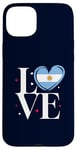 Coque pour iPhone 15 Plus Drapeau argentin coeur drôle I Love Argentina