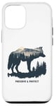 Coque pour iPhone 15 Pro Loup gris protection de la nature hurlement protection de l'environnement animal forêt loups