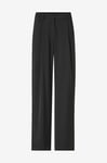 By Malina - Byxor Sarah Elastic Waist Satin Pants - Svart