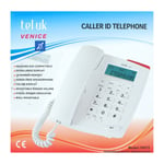 TEL UK TABLE TOP TELEPHONE WITH CALLER ID HEARING AID COMPATIBLE - WHITE -18071W