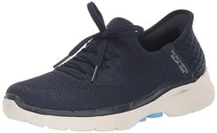 Skechers Women's Hands Free Slip-ins Go Walk 6-Lovely Day Sneaker, Navy Blue, 7 UK