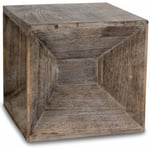 Tabouret table d'appoint cube table de chevet table basse en bois gris 38x40x40cm