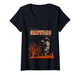 Womens It Was a Graveyard Smash Funny Halloween Skeleton Costume V-Neck T-Shirt