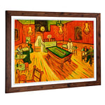 Big Box Art Framed Print of Vincent Van Gogh The Night Cafe Design | Wall Art Picture | Home Decor for Kitchen, Living Room, Bedroom, Hallway, Walnut, A2 / 24.5x18 Inch / 62x45cm