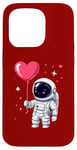 Coque pour iPhone 15 Pro Adorable ballon flottant en forme de cœur Explorateur spatial