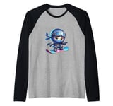 Board Ninja Snowboard Ninja Snow Rider Snowboarding Raglan Baseball Tee