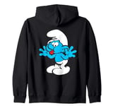 The Smurfs Jokey Smurf Tongue Joyful Blue Comic Smurfette Zip Hoodie