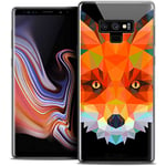 Caseink Coque pour Samsung Galaxy Note 9 (6.4) Housse Etui [Crystal Gel HD Polygon Series Animal - Souple - Ultra Fin - Imprimé en France] Renard