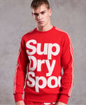 Mens Superdry Combat Sport Crew Neck Sweatshirt Red