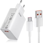 Chargeur 33w + Câble 1m Usb-C Pour Xiaomi 14, 13t, 13, 12, 12t Pro, Redmi 13c, Redmi 12, Redmi Note 12 Pro 4g/5g, Note 11/10/9/8 - Booling