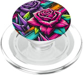 Floral Rose Botanical Art, Vibrant Street Style, Love Roses PopSockets PopGrip for MagSafe