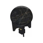 Wenko - Bouchon d'évier Pluggy®, Bonde de lavabo, Marble, Laiton noir, ø 3,9 x 6,5 cm, Noir effet marbre