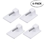 4 SELF ADHESIVE STICKY STICK-ON NET CURTAIN WIRE ROD END HOOKS FOR UPVC WINDOWS