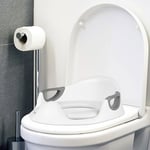 Toilettes pour Enfants, Réducteur de Pression pour Toilettes Bébé avec Dossier et Poignée, Convient aux Garçons, Filles, Convient aux Toilettes