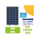 Ohm-easy - Kit panneau solaire 10W 12V avec régulateur 5A et batterie