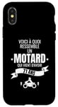 Coque pour iPhone X/XS idée cadeau pour un motard humour homme original 71 ans