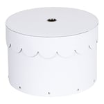 Bigso Box of Sweden lot de 2 boîtes rondes avec couvercle – boîte avec couvercle pour les vêtements, les jouets, etc. – caisson de rangement rond en panneaux de fibres et papier effet lin – blanc