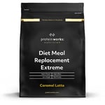 Protein Works - Diet Meal Replacement Extreme Shake, 200 Calorie Meal, High Protein Meal, Supports Weightloss, 8 Servings, Caramel Latte, 500g