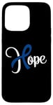 Coque pour iPhone 15 Pro Max Cancer colorectal - du colon Hope (courage) noeud ruban bleu