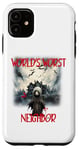 Coque pour iPhone 11 2024 Halloween Ghoul Funny Satire Le Pire Voisin du Monde