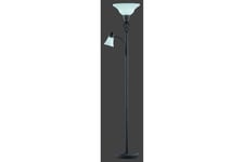 Trio Lighting Rostica golvlampa uplight E27 + E14 - Golvlampa Brun