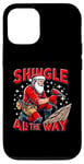 Coque pour iPhone 12/12 Pro Toiture de Noël en bardeaux avec citation All TheWay Père Noël couvreur