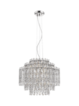 Impex Alita 8 Light Crystal Droplet Chandelier, Chrome