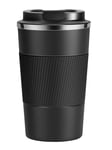 SLOSH Mug Isotherme Tasse Thermos Café Thé à emporter Double Paroi Acier Inoxydable Tasse de voyage Chaud Froid 380ml 13 oz (380ml, Noir)