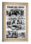 'Image encadrée de English School "Incidents Relating to the East End Murders, from' The Illustra Ted Police News ', 20th October 1888, d'art dans le cadre de haute qualité Photos fait main, 30 x 40 cm, argent Raya